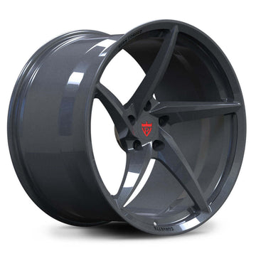 Custom built color-matached corvette carbon flash metallic 5 spoke concave wheels by RVRN RV-mc35 for high-end performance